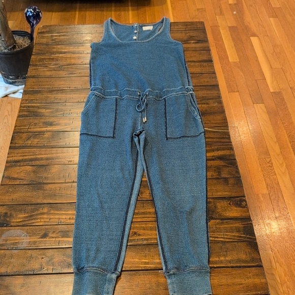 Rag & Bone Miramar cotton Jumpsuit Sleeveless Faux Denim - Picture 1 of 9